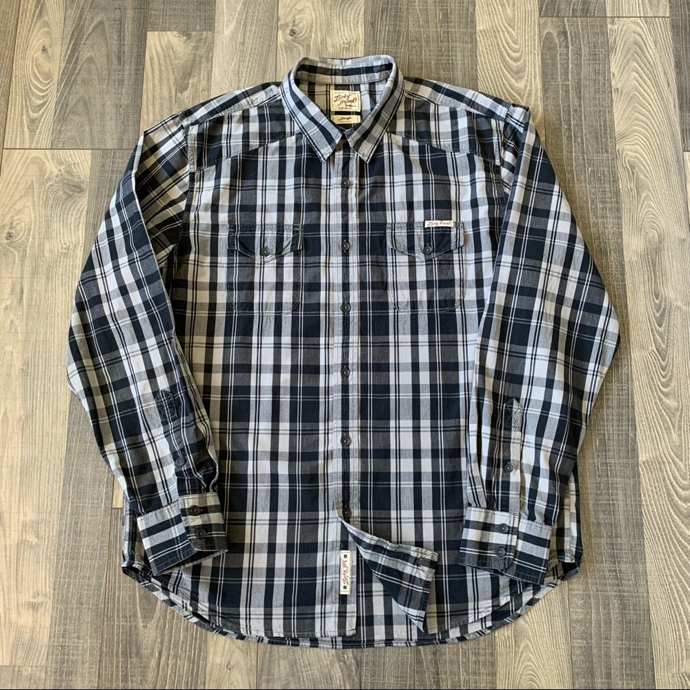 Lucky Brand Western Button Up Plaid Shirt  - Large